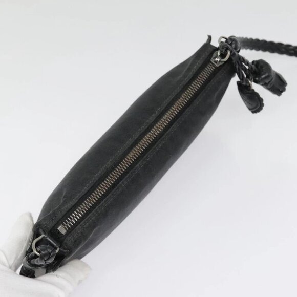 Christian Dior Trotter Canvas Shoulder Bag Silver Black Auth 92099 - Picture 7 of 14